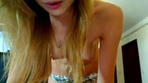 Cute Blonde Feels Humiliation During Rough Assfucking on Webcam
