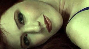 Milky White Redhead Elle Alexandra Rubs Her Pale Pussy Hard