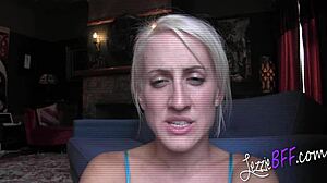 Amateur Blondes Experience First Mistress Lesbian Threesome Session!