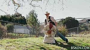 Little pornstar tongues big cock hardcore