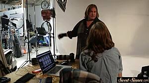 Pretty Model in Lucky Roleplay Storyline with Uncle and Teen