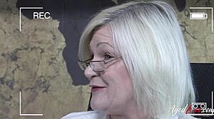 Horny Mature Grandmother Rips Clothes for Wet Pussy Striptease