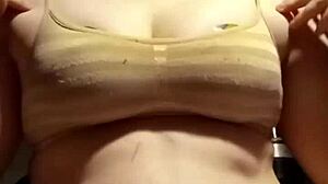 Young 18+ Petite Slut Plays With Natural Tits