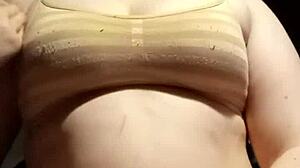 Young 18+ Petite Slut Plays With Natural Tits