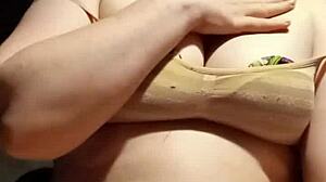 Young 18+ Petite Slut Plays With Natural Tits