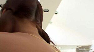 emotional disciplinary session with brunette involving blowjob and banging