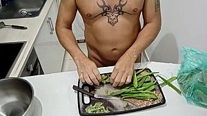i'm cooking naked in the kitchen, it's so fun