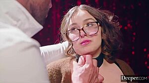 Deeper timid leana is leashed and fucked hard by dom maximo