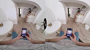 Virtual Taboo Unleashes Deep Emotions as Brunette Delivers Passionate Blowjob and Handjob Using Pillow Accessory.