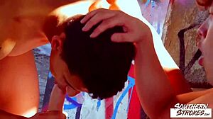 Luke Geer Pounds That Twink Outdoors!