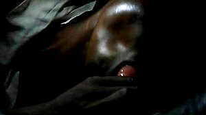 Ebony girl sucks cock and licks ass