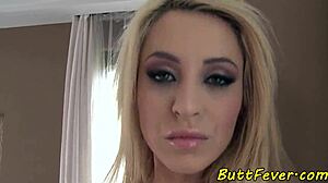 Bigtit eurobabe gets passionately buttfucked, ending with cum in mouth.