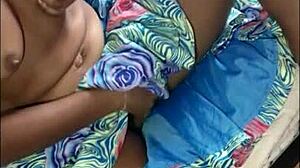 Black lesbian couple shares intimate homemade cellphone sex with sensual fingering.