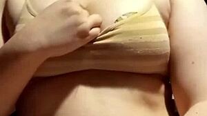 Young 18+ Petite Slut Plays With Natural Tits