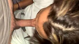 An amateur Latina whore sucks cock passionately.