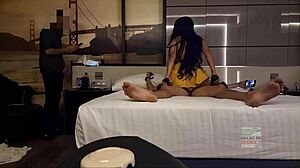 At the party, guy sets up voyeur scene with sadistic touches for hot latina wife, part 4.