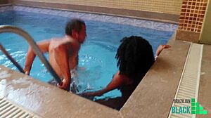 Dr Bumbum pounds Bruna Black's ebony ass doggystyle outdoors with monster cock until cumshot.