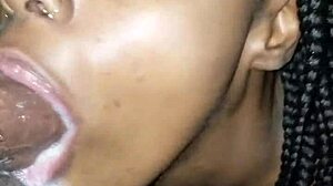 Intense Sloppy Blowjob on Big Black Cock.