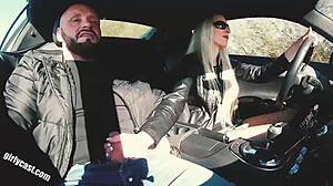 Mavie Pearl testuje Audi R8 divokým venkovním šukáním. Veřejný doggystyle končí špinavým facialem.