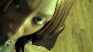 Skinny ebony sucks and fucks hard BBC after wet dream.