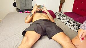 while i play call of duty, he fucks my curvy pussy in cowgirl position with a creampie