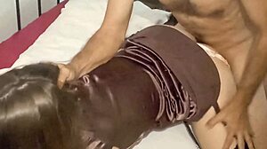 I lick her ass in satin panties