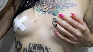 dominatrix nika seduces me with her tit's for boob worship in the showerr