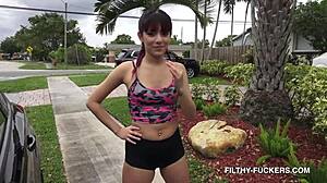 Beautiful Latina Amber Fox gets her tight pussy stuffed hard