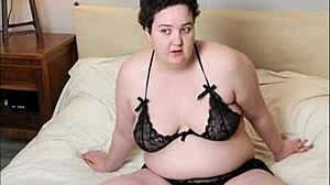 Real BBW Woman with Big Tits and Shaved Pussy Enjoys Homemade Sex.