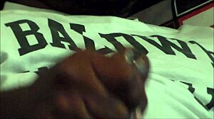 Fat black cock cums in slow motion