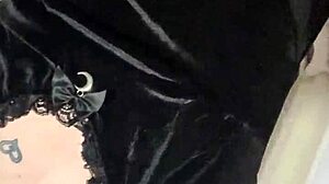 Mysterious goth girl performs seductive strip tease