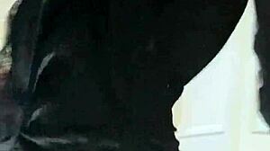 Mysterious goth girl performs seductive strip tease