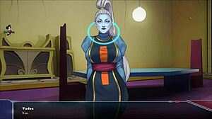 Queen performs blowjob on monster in dragon ball hentai.