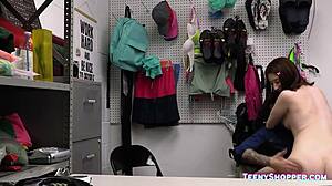 Hey, watch teen Aria Valencia and cop Clarke Kent banging hard in the back-office!