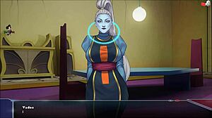 Queen performs blowjob on monster in dragon ball hentai.