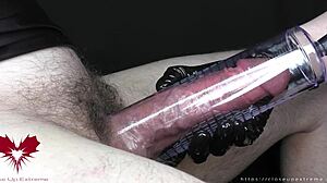 Penis Pump and Latex Gloves Maximize My Hard Cock in Action