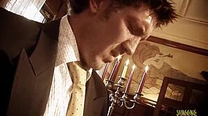 two busty milf piano players suck and ride cocks in foursome