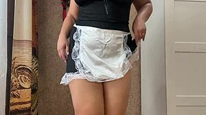 Big Titted Maid Experiences Throbbing Orgasm During Solo Masturbation