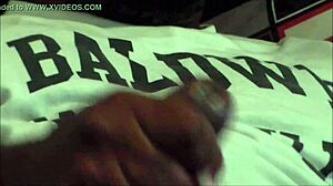 Fat black cock cums in slow motion