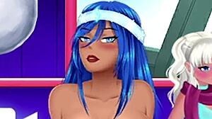 German girl gets splashed in hentai.