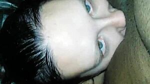 Sarah Enjoys Interracial Blowjob Leading To Facial Cumshot And Mouthful Licking