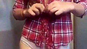 Hey, Wanna See This Sexy Petite 18+ Milf Tease with Her Panties and Plump Ass?