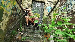 Emo teen doreen getting dicked down in public