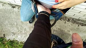 Amateur blonde teen model eleomish has surprise public fuck with cumshot on ass!