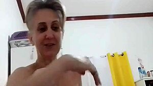 In this cuckold fantasy, she sucks while the other fucks in a video call show.