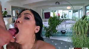 Cassidy Banks busty slut deepthroats big cock with her huge tits bouncing!