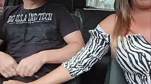 Blonde motorist Bianca Naldy gets anal on the street.