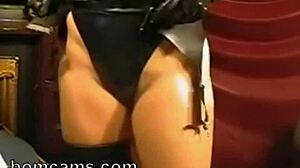 Webcam Girl In Latex Mask Spies On Party!