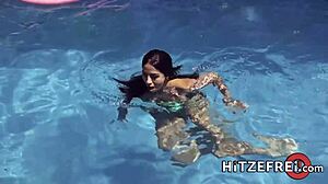 Julia Riding Poolside