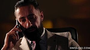 Domination After Work with Hairless Milf in Stockings!